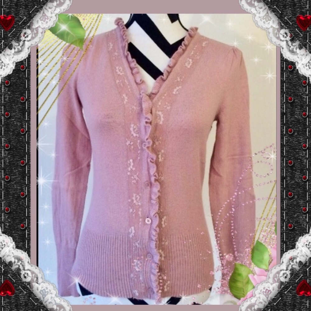 Ultra Soft And Nice Lace Ruffle Sweater Cardigan